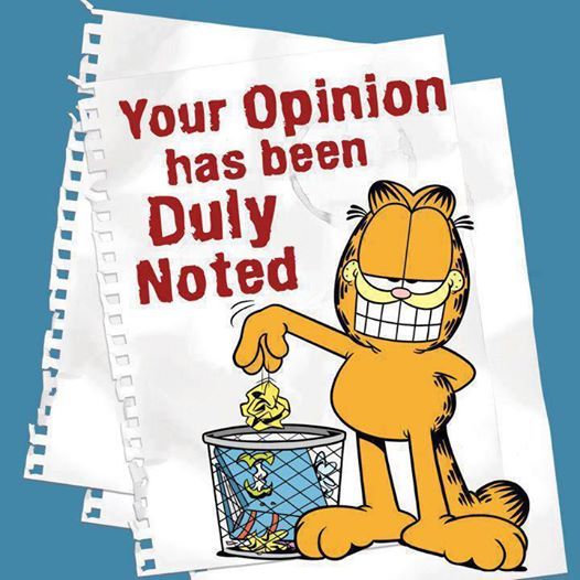 Your Opinion Has Been Duly Noted